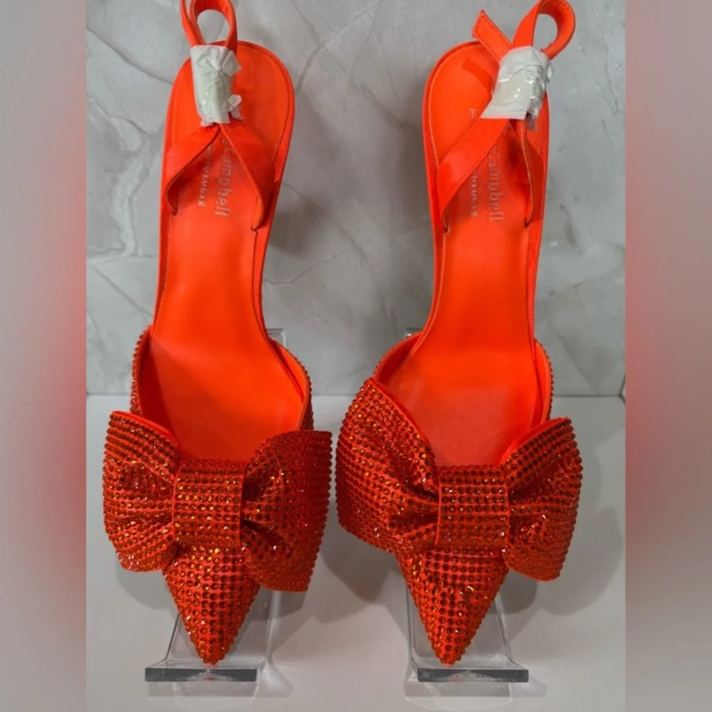 NWOT Jeffrey Campbell Bow Slingback Heels - Picture 2 of 4